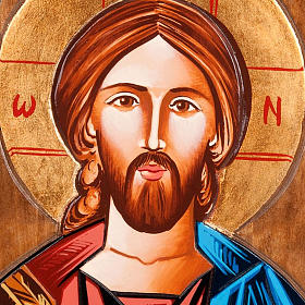 Ícones Pintados Roménia: Ícone Cristo Pantocrator romeno pintado à mão Ícones Pintados Roménia: Ícone Cristo Pantocrator romeno pintado à mão