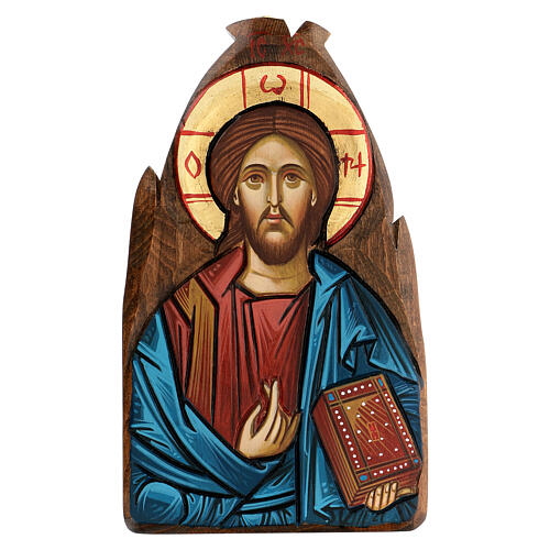 Ícone Cristo Pantocrator romeno pintado à mão 1