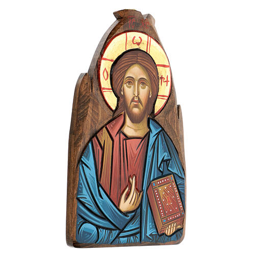 Ícone Cristo Pantocrator romeno pintado à mão 3