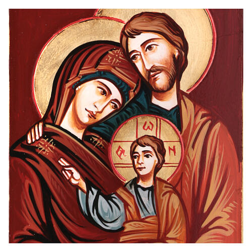 Icona Sacra Famiglia su tavola legno 2