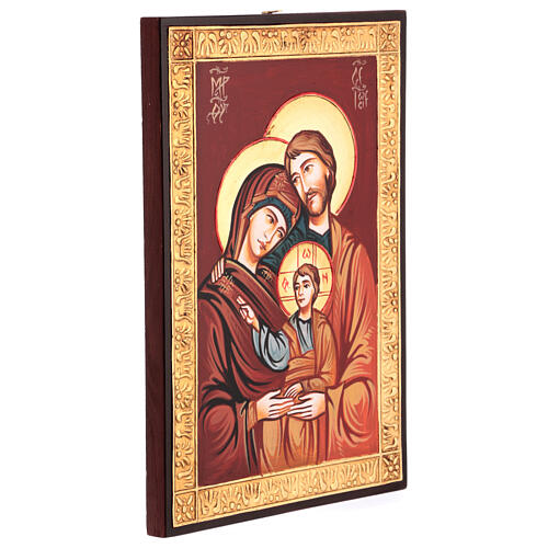 Icona Sacra Famiglia su tavola legno 3
