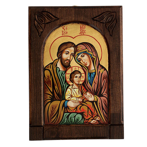 Icon of the Holy Family inlayed wood 1