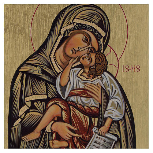 Ikone Gottesmutter mit Kind, Eleusa, byzantinischer Stil, Eleusa, 14x10 cm 2