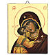 Icono bizantino Virgen de Vladimir 14x10 cm s4