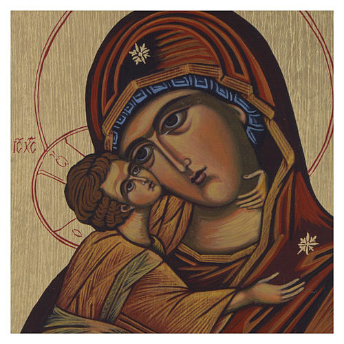 Icône byzantine Vierge de Vladimir 14x10 cm 2