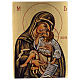 Ikone Gottesmutter mit Kind, Eleusa, byzantinischer Stil, handgemalt auf Holzgrund, 24x18 cm s1