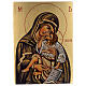 Byzantine icon Madonna of Tenderness painted on wood 24x18 cm s1