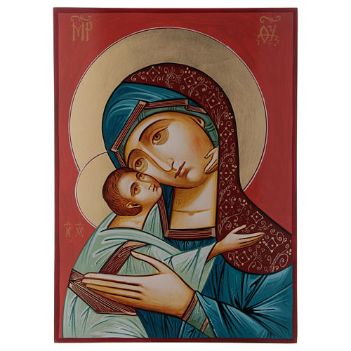 Vierge Glykophilousa avec Enfant 44x32 cm icône Roumanie 3