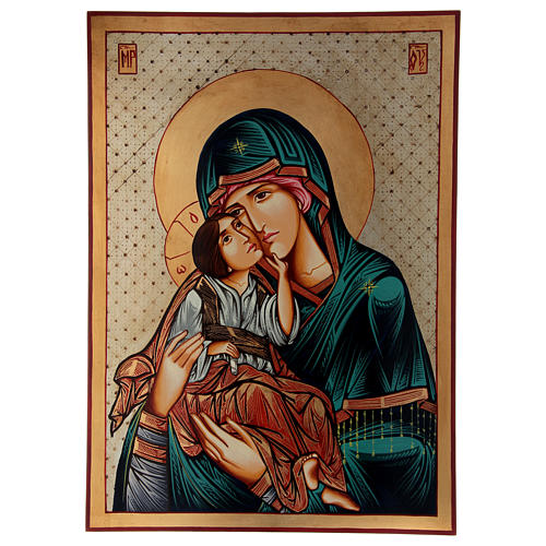 Ikone, Gottesmutter mit Kind, Hodegetria, 70x50 cm 1