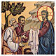 Ikone Wundersame Brotvermehrung, byzantinischer Stil, handgemalt auf Holzgrund, 30x25 cm s2