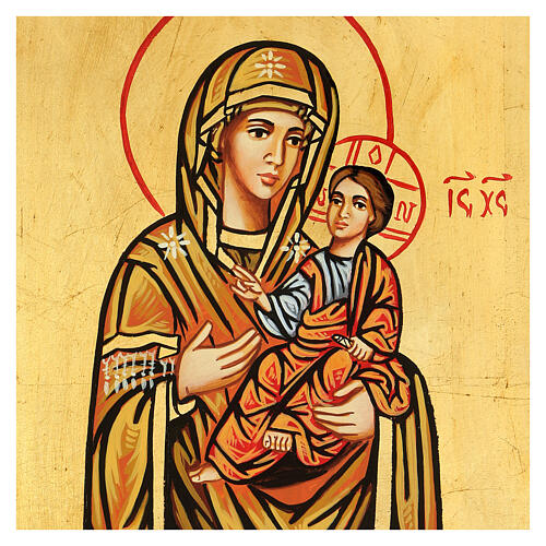 Icono sagrado Virgen Hodigitria Rumanía 22x18 cm 2