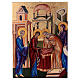 Rumänische Ikone Darstellung Jesu, byzantinischer Stil, handgemalt auf Holzgrund, 19x26 cm s1