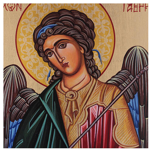 Romanian hand painted icon Archangel Gabriel 18x14 cm 2