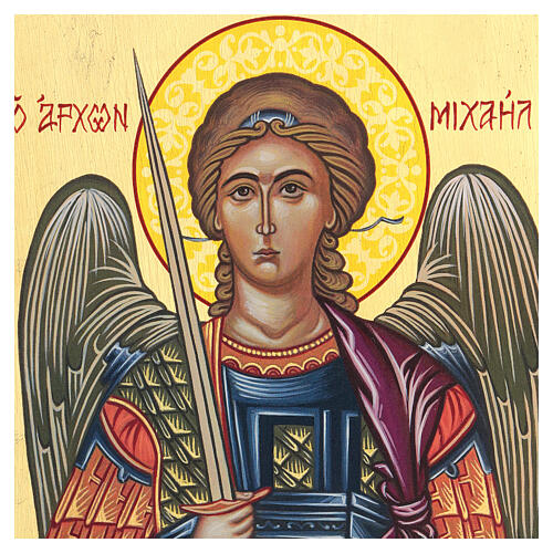 Icon Archangel Michael hand painted 24x18 cm Romania 5