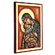 Carved icon of the Virgin Mary with green mantle and Baby Jesus 30x20 cm s3