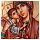 Icon Madonna with Child pink mantle gold background 45x30 cm Romania s2