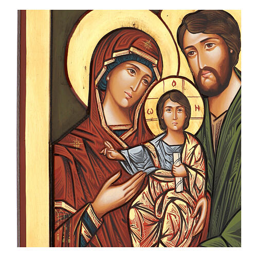 Rumänische Ikone Heilige Familie, geschnitzt, 70x50 cm 4