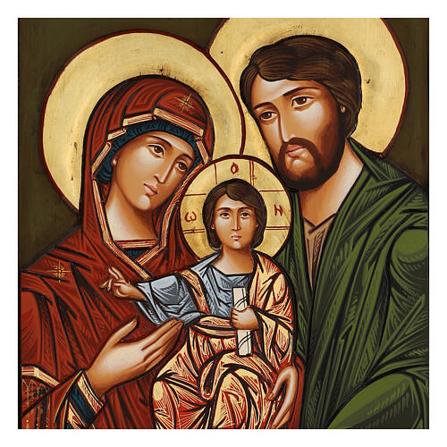Icono Sagrada Familia tallado 70x50 cm Rumanía 2