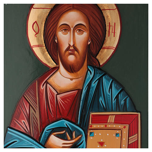 Rumänische Ikone Christus Pantokrator, geschnitzt, 70x50 cm 2