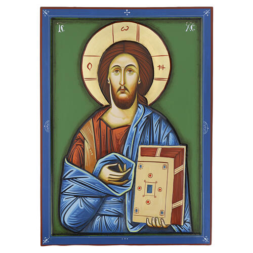 Icona Cristo Pantocratore intagliata 70x50 cm Romania 1