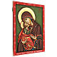 Icône Vierge à l'Enfant cape rouge bord rouge 70x50 cm Roumanie s3