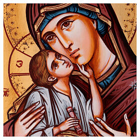 Romanian icon Madonna and Child painted 30x20 cm