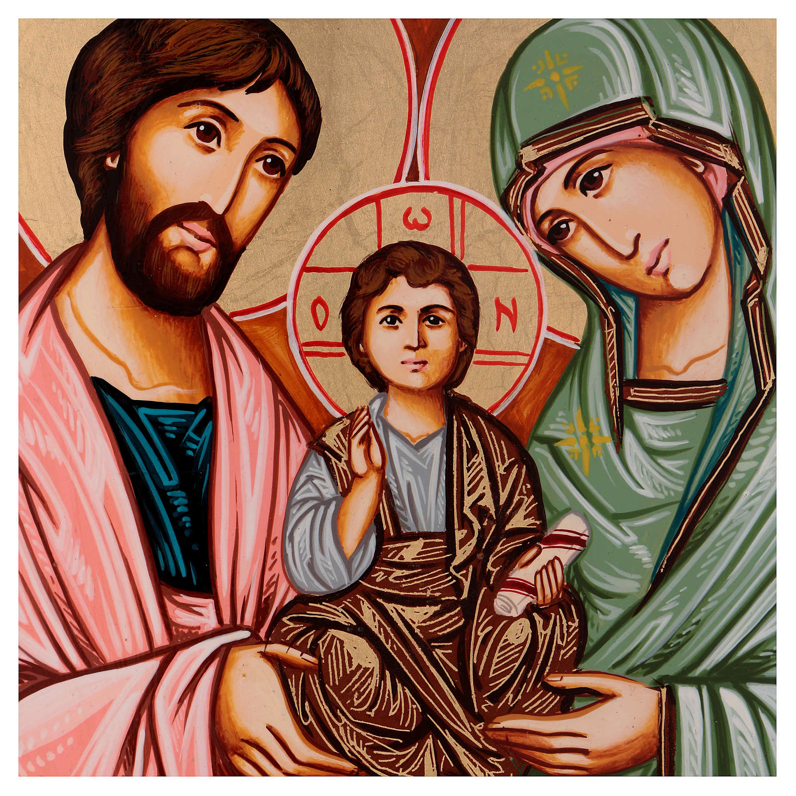 Rumänische Ikone Heilige Familie, handgemalt, 30x20 cm Online Verfauf