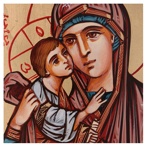 Icono Virgen con niño 30x20 cm 2