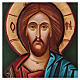 Icono pintado Cristo Pantocrátor fondo verde 30x20 cm s2