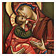Icon of the Virgin Mary with Baby Jesus carved on a green background 30x20 cm s2