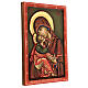 Icon of the Virgin Mary with Baby Jesus carved on a green background 30x20 cm s3