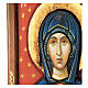 Icône Roumanie Vierge à l'Enfant entaillée fond rouge 30x20 cm s4