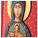 Ícone Nossa Senhora com o Menino Jesus entalhado fundo vermelho 44x32 cm s3