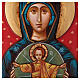 Icon Madonna and Child craved with red background 45x30 cm s2