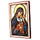 Icono pintado a mano Rumanía 45x30 cm tallado Virgen con niño s3