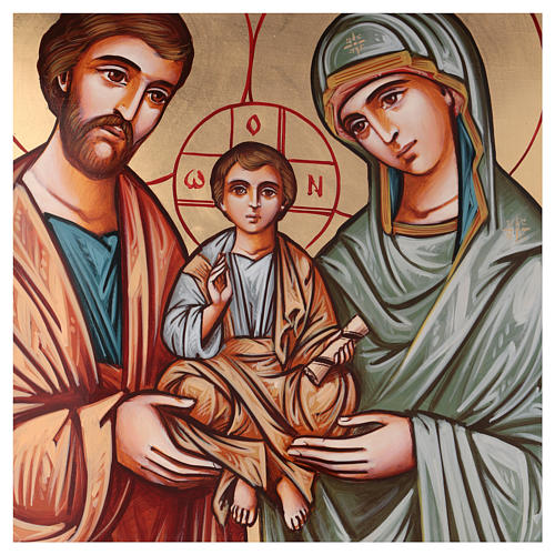 Icono pintado a mano de la Sagrada Familia Rumanía 70x50 cm 2