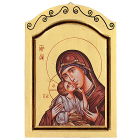 Icono Virgen con niño serigrafado 32x22 cm