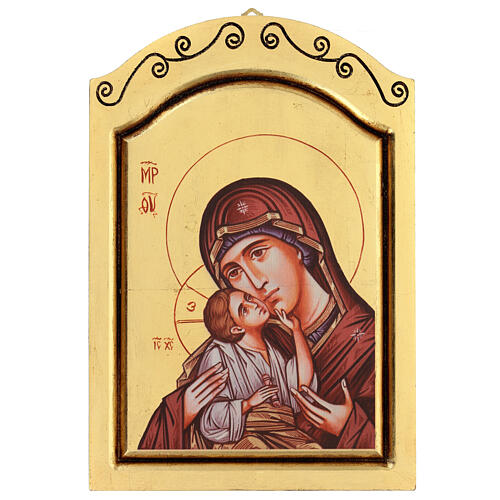 Icono Virgen con niño serigrafado 32x22 cm 1