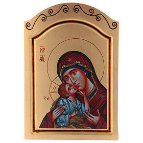 Icone stampa legno e pietra: Icona Madonna con bambino serigrafata 32x22 cm