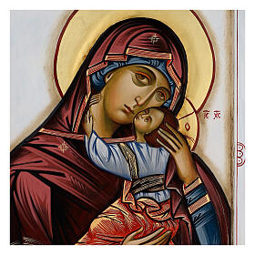 Icône Vierge à l'Enfant cape violette 70x50 cm Roumanie
