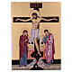 Romanian hand painted icon Crucifixion on golden background 24x18 cm s1