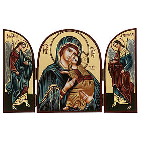 Triptych Mother of God 20x30 hand painted Romania