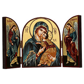 Triptych Mother of God 20x30 hand painted Romania