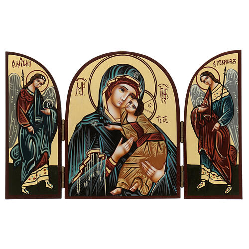 Triptych Mother of God 20x30 hand painted Romania 1