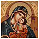 Icona Madre Dio Jaroslavskaja decori dorati 30x20 cm dipinta Romania s2