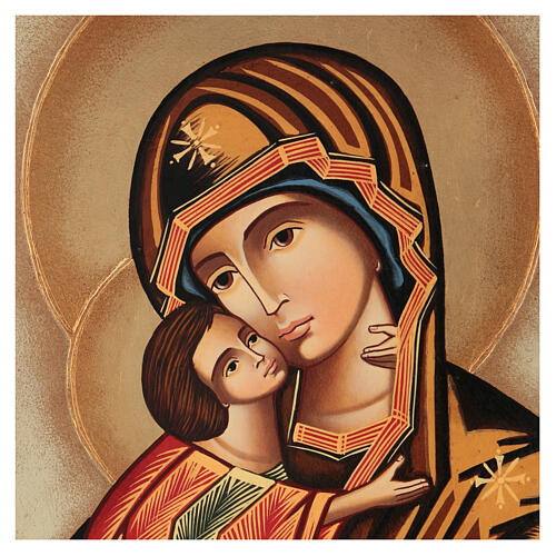 Icono Madre de Dios de Vladimir 40x30 cm pintado Rumanía 2