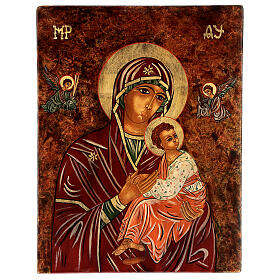Rumänische Ikone, Madonna der Zärtlichkeit, handgemalt, 40x30 cm