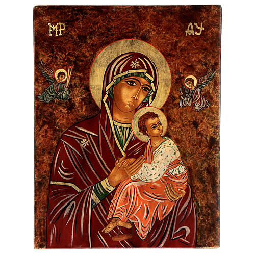 Rumänische Ikone, Madonna der Zärtlichkeit, handgemalt, 40x30 cm 1