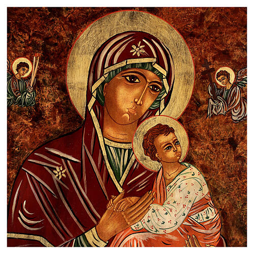 Rumänische Ikone, Madonna der Zärtlichkeit, handgemalt, 40x30 cm 2