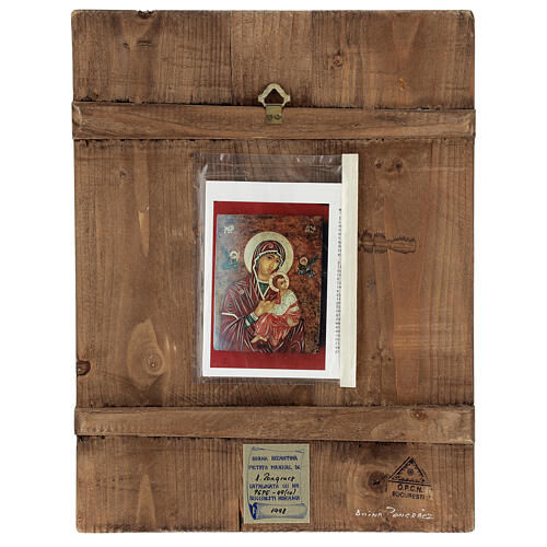 Rumänische Ikone, Madonna der Zärtlichkeit, handgemalt, 40x30 cm 4